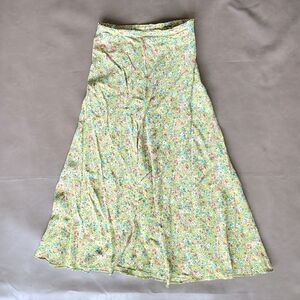 Vintage Moda International Women's Floral Skirt - Green/Multi Color